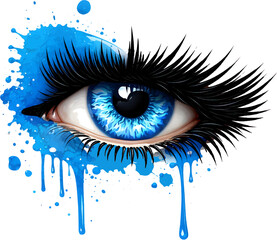 Blaues Auge im Graffiti- und Street-Art-Stil