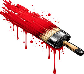 Roter Farb-Pinsel im Graffiti-Stil