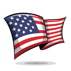 Fototapeta premium American flag waving with stars and stripes in dynamic motion