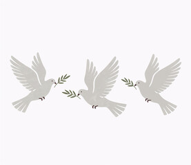 Fototapeta premium International Women’s Day dove set of peace 