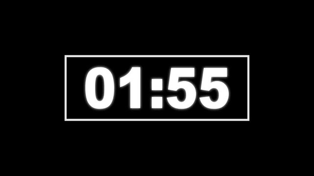2 minute timer countdown animation, countdown timer one minute animation from 120 to 0 countdown Two minute countdown timer animation with alpha channels, Motion graphics of countdown concept