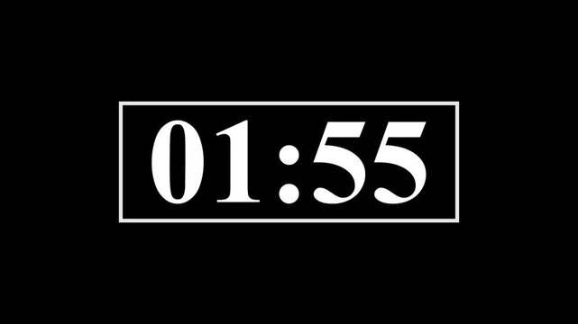 2 minute timer countdown animation, countdown timer one minute animation from 120 to 0 countdown Two minute countdown timer animation with alpha channels, Motion graphics of countdown concept