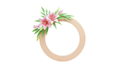 Pink Lily Floral Ring Frame