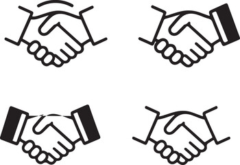 Obraz premium handshake vector illustration. Handshake icon Silhouette and outline vector illustration