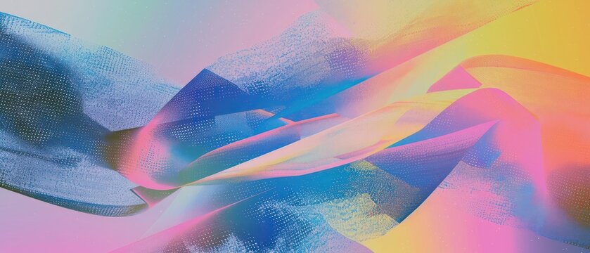 color gradient pink purple yellow blue modern retro vibrant art shape abstract graphic
