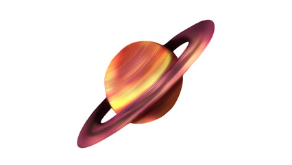 Realistic 3D Illustration of Planet Saturn with Its Iconic Rings Isolated on White Background © Andri