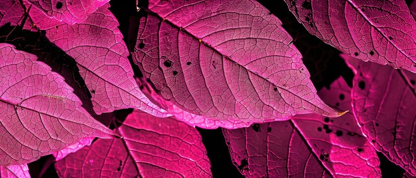 pink dark purple spring leaves drop on ground