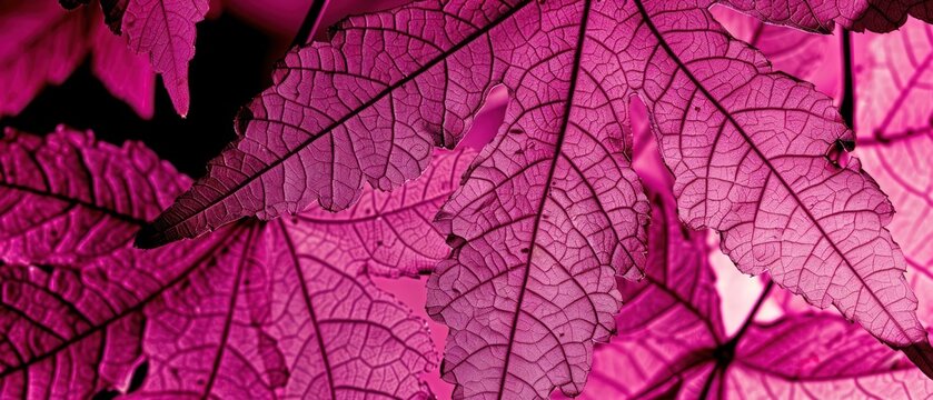 pink dark purple spring leaves drop on ground
