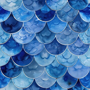 watercolor fish scale pattern illustration paint