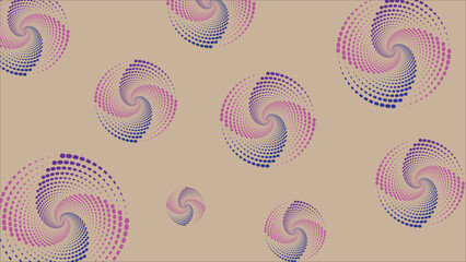 Abstract Spiral Dot Pattern Vector Background with Colorful Circular Swirls