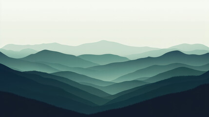 Abstract Green Mountain Layers