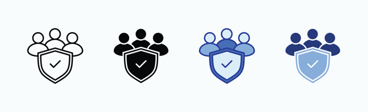 Team Icon Sheet Multiple Style Collection Isolated Vector