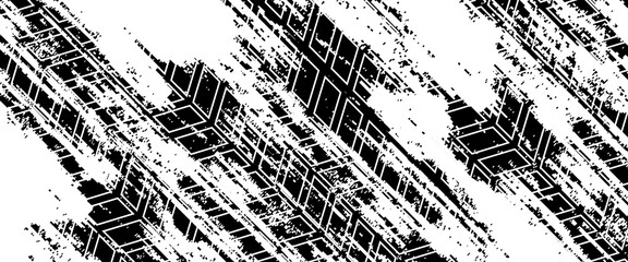 Tire tread marks, wheel textures, tire marks - car racing, motocross, drift, rally, off-road and others. Vector black isolated texture in grunge style © syafira