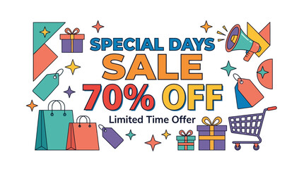 Obraz premium 70% Off Sale on Limited Time Offer - Graphic Design Promotion