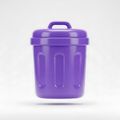Purple Trash Can - A 3D Rendering of Waste Management.