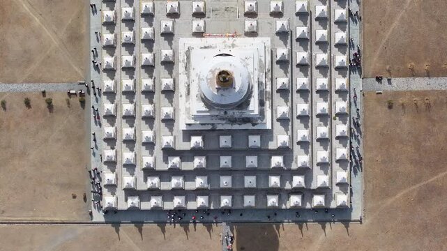The White Pagoda of Daocheng County under sunshine