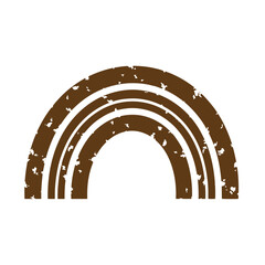 Obraz premium Vintage Grunge texture Grungy brown rainbow symbol with distressed texture on white background abstract decorative element