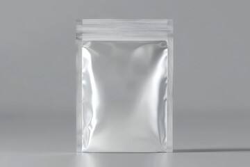 Realistic blank stand up pouch bag mockup for showcasing design on gray background