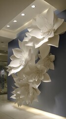 Large Scale White Paper Flower Wall Decor