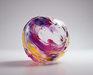 Abstract Colorful Fluid Sphere Design