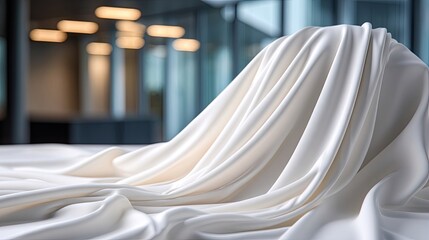 Elegant Draped White Fabric Display