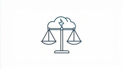 Balance scales with smoke abstract concept justice fairness decision making minimalist illustration