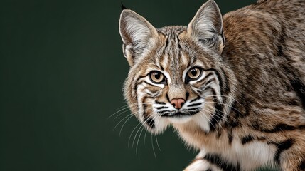 Fototapeta premium Bobcat Close-Up Portrait with Intense Gaze and Detailed Fur Texture