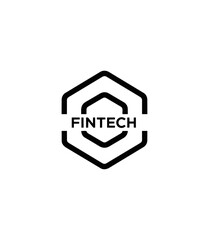 Abstract geometric design with hexagon symbol in black and white