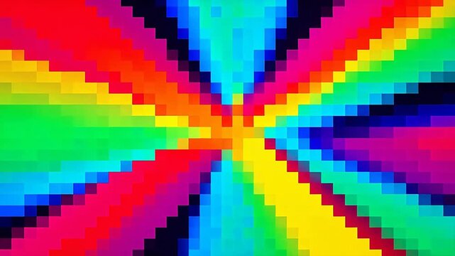 Colorful pixel art explosion