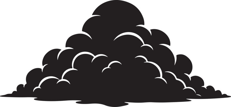 Black Cloud Silhouette on White Background Illustration Graphic Design