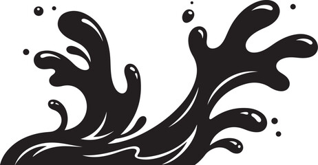 Naklejka premium Black Liquid Splashing with Dynamic Movement and Energy Flow