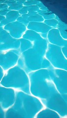 Vibrant turquoise water shimmers in a sun-drenched swimming pool, inviting relaxation and a refreshing dip Crystal clear, perfectly clean, and ready for a summer swim , peaceful, clear, clean