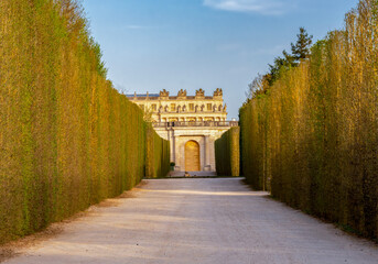 Fototapeta premium Versailles gardens landscape in spring, Paris suburbs, France