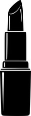 Lipstick icon simple style vector on white background, black lipstick tube, women accessory, beauty product
