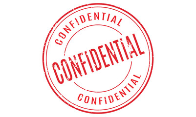 Red confidential circular rubber stamp icon thin grunge texture