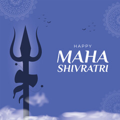 Maha Shivratri banner. Celebration hindu card for web design. Vector illustration