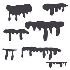 A vibrant vector illustration of a toothbrush cleaning teeth with a splash of red liquid ink and blood-like paint drips forming a colorful fluid splatter design