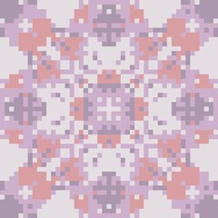 Dreamy Violet Pixel Lace Pattern