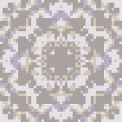 Frosty Lilac Geometric Pixel Bloom