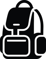 Obraz premium Simple black and white illustration of a classic school backpack