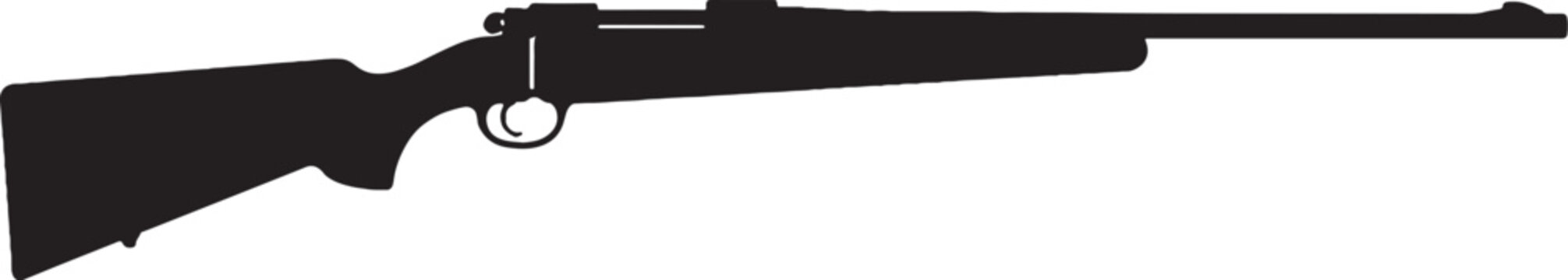 Classic Hunting Rifle Silhouette Icon Isolated on White
