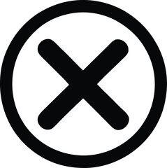 Obraz premium Simple black and white illustration of a circle with an x inside