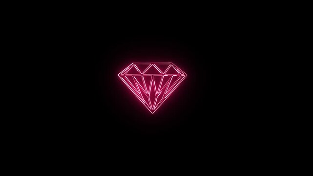 Pink Neon Diamond Animation Loop