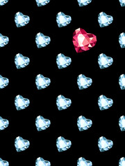 zodiac signs and geometric shapes on black background. Stylish abstract seamless pattern in trendy style Vector illustration	
