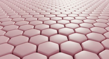 Obraz premium Close up rendering shows a detailed repeating pattern of pale pink, interlocking hexagonal shapes receding into the background