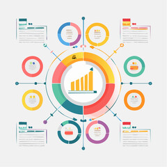 Vector infographic pack with charts, timelines, and arrows, minimal flat style 