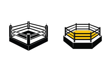 Boxing Ring Silhouette Icon Vector Illustration Sports Arena 