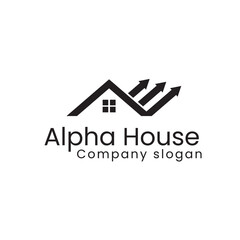 Real estate company logo with house icon design