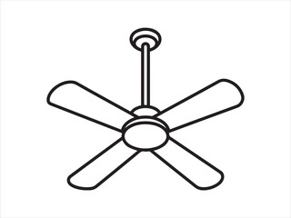Obraz premium Ceiling Fan Collection Illustration vector. Ceiling fan icon concept outline symbol design. 