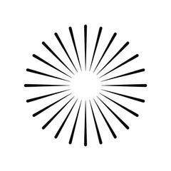 Obraz premium A radial burst of black lines emanating from a central white point